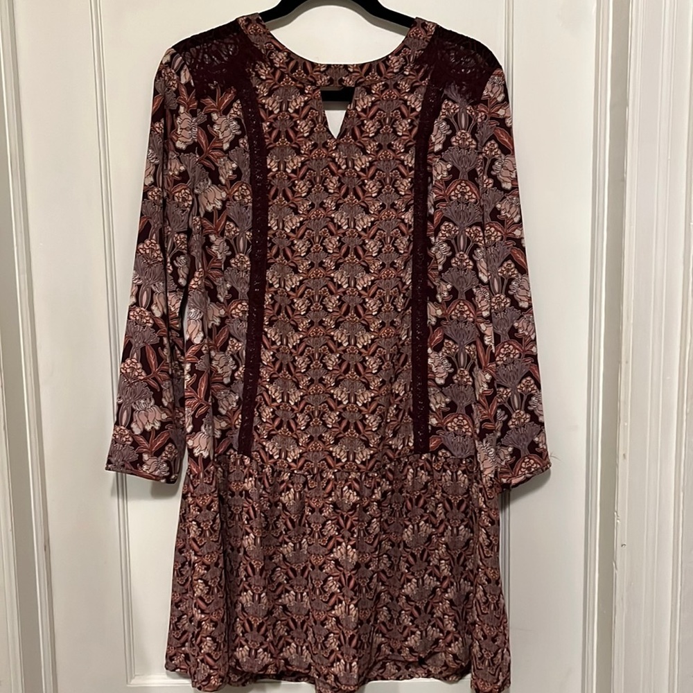 Boho floral knee-length dress